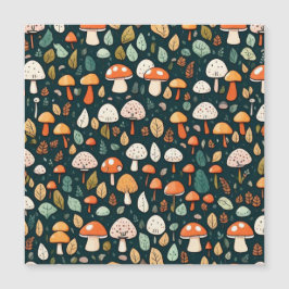 Convite Cogumelos brancos folhas design