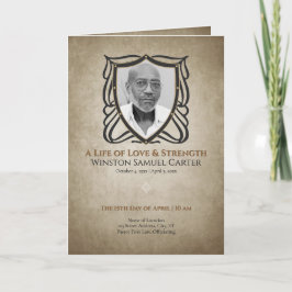 Convite Colagem de 5 Fotos de Funeral com Escudo de inspir