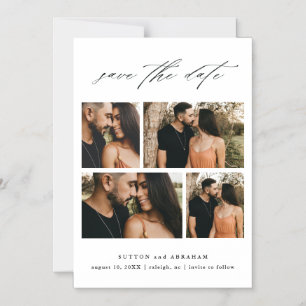 Convite Colagem de Fotos de Casamento com Letra Save The D