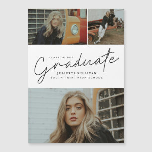 Convite Colagem de Fotos de Graduação com Letra Moderna