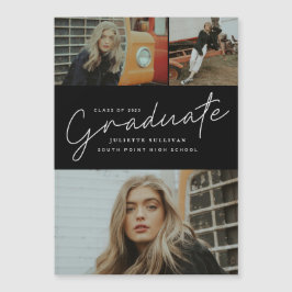 Convite Colagem de Fotos de Graduação com Letra Moderna