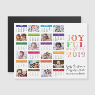 Convite Colagem de Fotos do Calendário de 2019 Saudação Ed