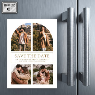 Convite Colagem de Fotos em Arco Dourado para Casamento Sa
