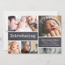 Convite Colagem de fotos em quadro de chalkboard Apresenta