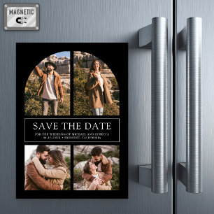 Convite Colagem Fotográfica Preta em Arco Casamento Salve 