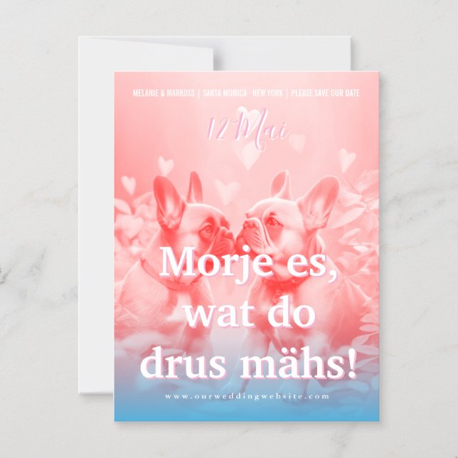 Convite Colônia de French Bulldog Salve a Data  (Frente)