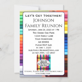 Convite Colorful Family Reunion Invitation Magnet Card