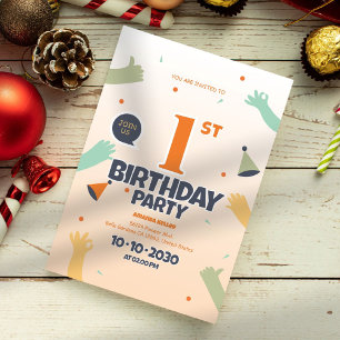 Convite Colorido ao primeiro aniversario