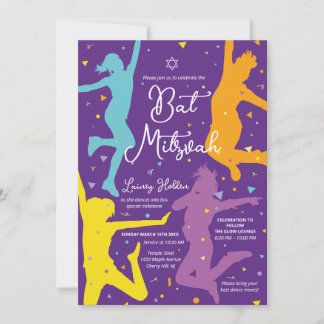 Convite Colorido de Bat Mitzvah para Festa de Danç