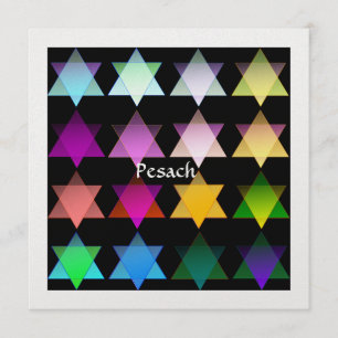 Convite colorido de Seder da estrela de David