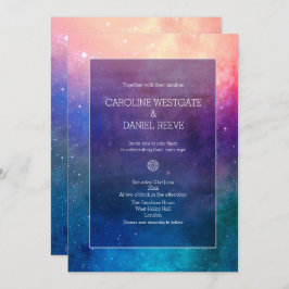 Convite Colorido para Casamento com Nebula Arco-Ír