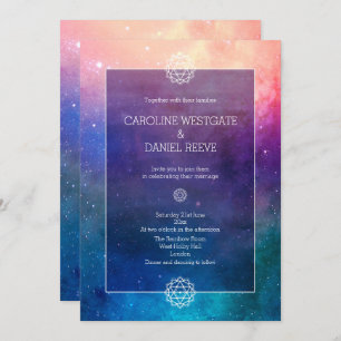 Convite Colorido para Casamento com Nebula Arco-Ír