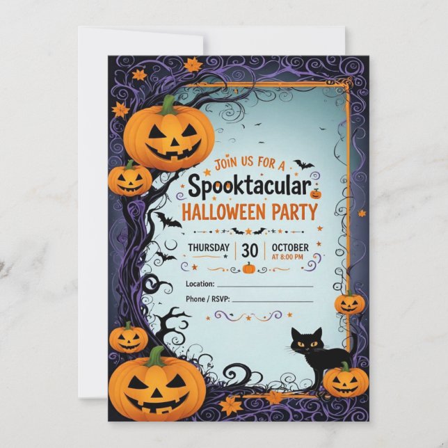 Convite Colorido para Festa de Halloween – Diversã (Frente)