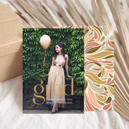 Convite Colorido para Graduação de Fotos de Padrão