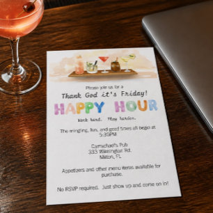 Convite Colorido para Happy Hour