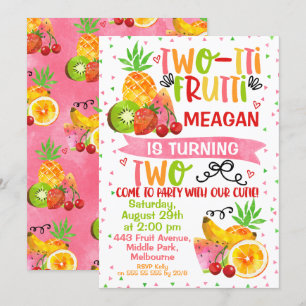 Convite Colorido para segundo aniversário Frutti d