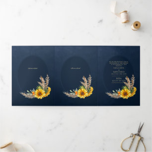Convite Com Dobra Tripla 6pg Invitaciones de Boda, Floral de Casamento Espa