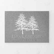 Árvores em relevo cinza de papel kraft casamento n