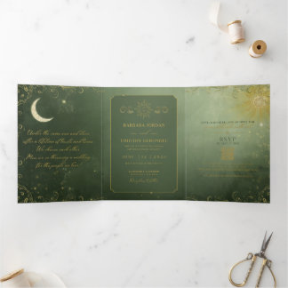 Convite Com Dobra Tripla Barbara + Tim Trifold Wedding Invitation R12