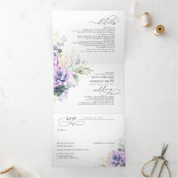 Boho Elegante Roxo Suculenta Casamento Verde