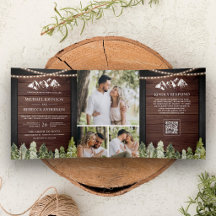 Casamento Código QR Foto Floresta Montanhosa de Ma