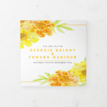 Casamento de flores douradas