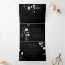 Casamento de Floresta Floral Negra Selvagem