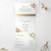 Casamento de Foto Floral Aquarela