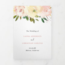 Casamento Elegante Floral Cor-de-Rosa Simples