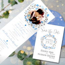 Casamento Floral de Peônia Azul Elegante 