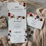 Convite Com Dobra Tripla Casamento Floral de Primavera Púrpura Rosa Burgund<br><div class="desc">Este casamento floral de primavera púrpura roxo e burro, de três vezes é perfeito para um casamento elegante. O design pintado à mão apresenta folhas verdes, cor-de-rosa deslumbrante, pincelada, púrpura, vermelha, branca e lenhosa, pessoas bem organizadas em pequenos buquês fofos. Salve o papel, incluindo mais detalhes no convite em vez...</div>