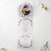 Casamento Floral de Púrpura Elegante