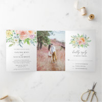 Casamento Floral Elegante de Pêssego Moderno