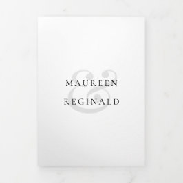 Convite Com Dobra Tripla Casamento Formal de Ampersand Foto do Elegante