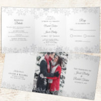Casamento no inverno de prata e branco com flocos