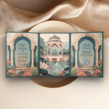 Casamento no Palácio Indiano Rústico com Lago de L