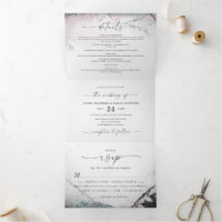 Casamento Roxo Moderno Abstrato Watercolor