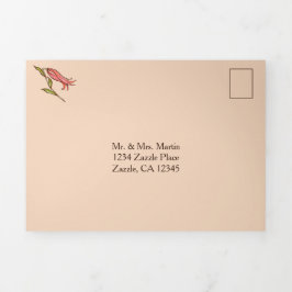 Convite Com Dobra Tripla Casamento Tudo em Um Tiger Lily