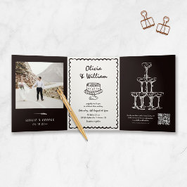 Convite Com Dobra Tripla Casamento vintage da Dolce Vita