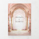 Convite Com Dobra Tripla Castelo de Fairytale Floral Rosa, Todos em Um Casa (Cover)