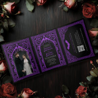 Catedral de Vampiro Gótico Roxo Código QR