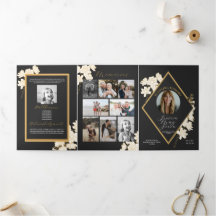 Celebração Obituária de Flores Brancas Fotográfica