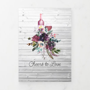 Convite Com Dobra Tripla Chá de panela Russo de Provando de vinho Bordéaux