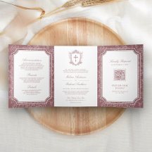 Código QR de Casamento Católico Rosa Empoeirado Vi