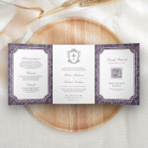 Código QR de Casamento Católico Roxo Empoeirado Vi
