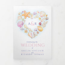 Conchas de arte cardíaca cor d'água praia casament