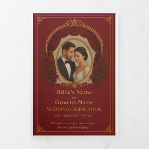 Convite Com Dobra Tripla Convite de Carta Tripla Personalizado, Tamanho: 13