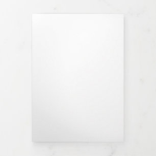 Convite Com Dobra Tripla Design simples personalizado branco Adicionar Foto