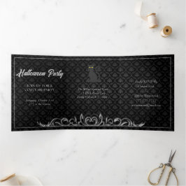 Convite Com Dobra Tripla Festa de Dia das Bruxas da Noite Escura