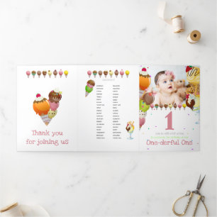 Convite Com Dobra Tripla Festa de sorvete de Verão